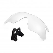 Walleva Clear Replacement Lenses With Black Nosepad for Oakley M Frame Heater Sunglasses